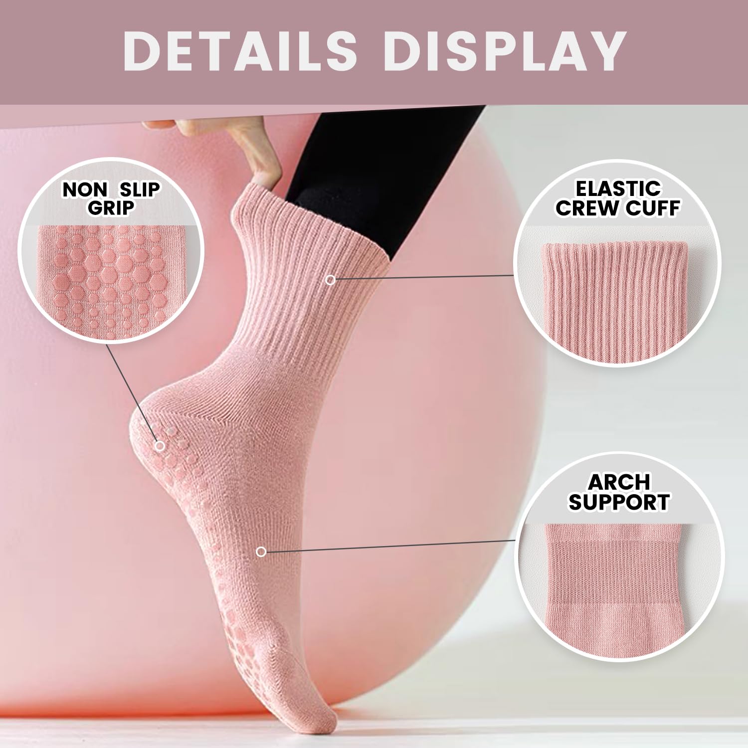 4-6 pasang kaus kaki yoga wani - Medias Para Pilates Y Yoga ulasan dan harga